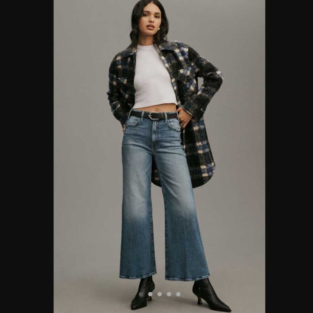 New 34 Mother x Anthropologie The Hustler Roller Ankle High on the Hog jeans